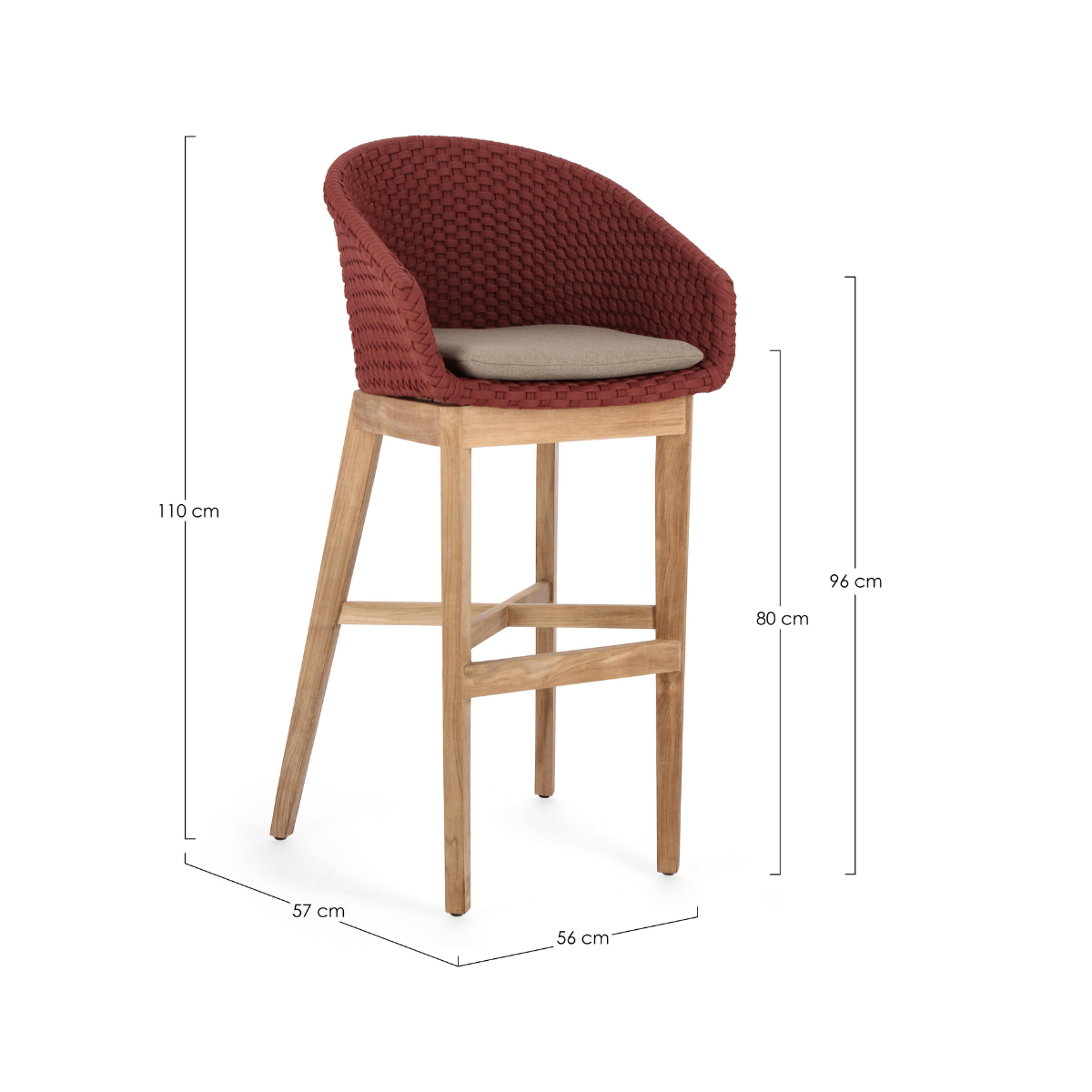 BT ZALUMA  elegant Polyrattan outdoor bar stool